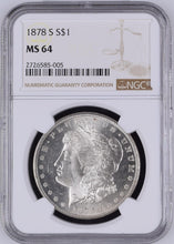 Load image into Gallery viewer, 1878-S $1 Morgan Silver Dollar NGC MS64 -- Beautiful Coin
