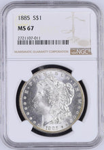 Load image into Gallery viewer, 1885-P Morgan Silver Dollar NGC MS67 - - Beautiful Frosty and Blast White

