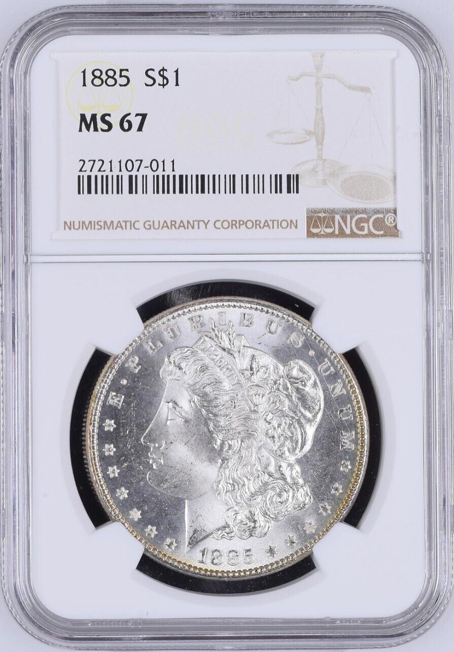 1885-P Morgan Silver Dollar NGC MS67 - - Beautiful Frosty and Blast White