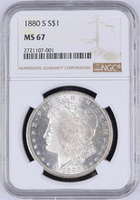 Load image into Gallery viewer, 1880-S $1 Morgan Silver Dollar NGC MS67 - -  Blast White &amp; Frosty Gem
