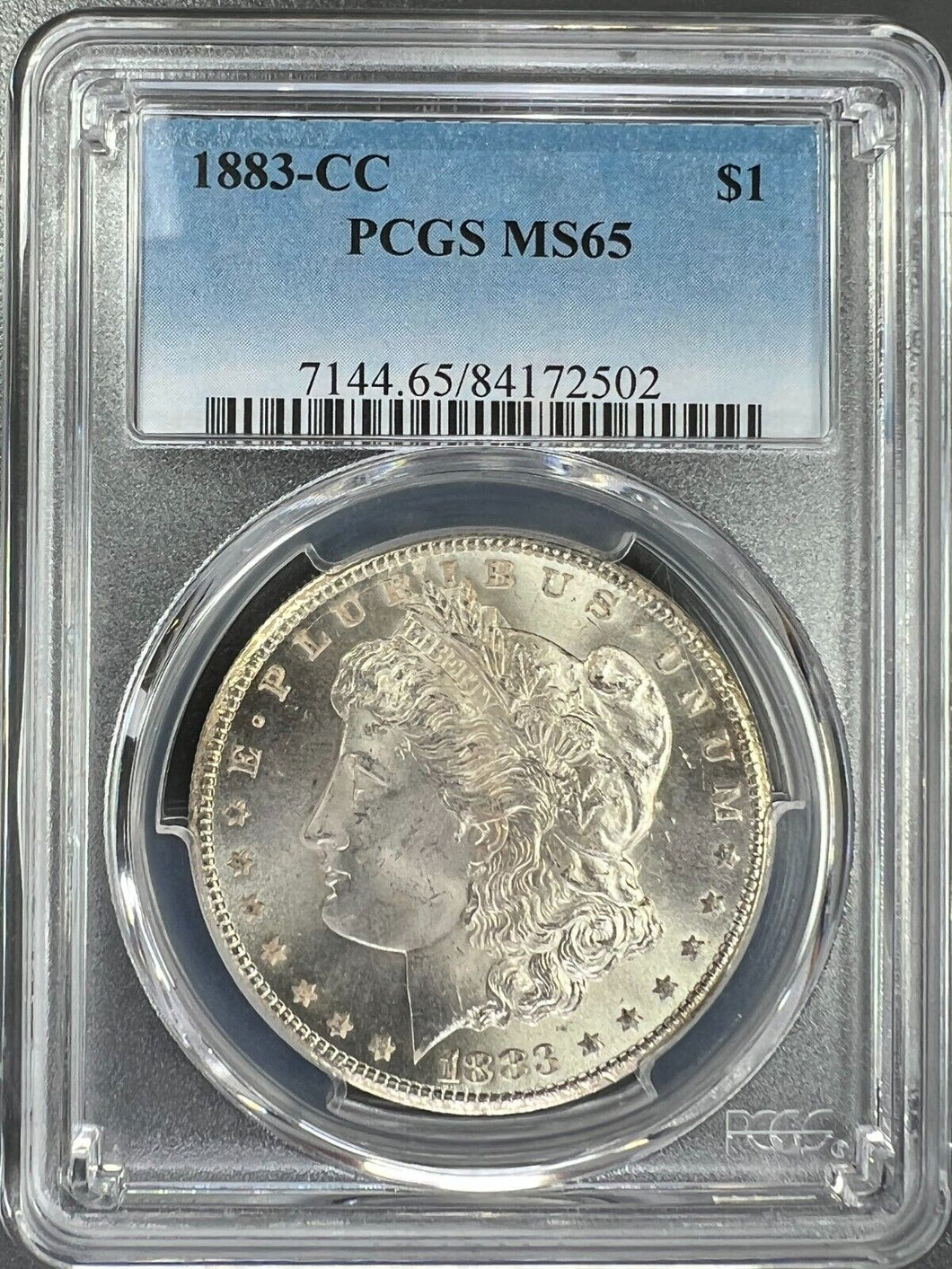 1883-CC Morgan Silver Dollar PCGS MS65 - A Very Frosty Coin - Blast White Too