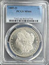 Load image into Gallery viewer, 1885-O Morgan Silver Dollar PCGS MS66  -  Beautiful Blast White &amp; Frosty Devices
