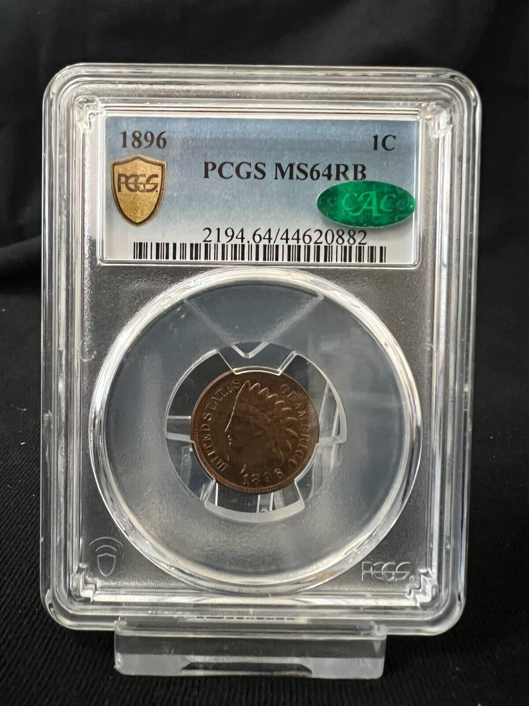 1896 1¢ Indian Head Cent -- PCGS MS64 RB (CAC)