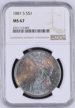 Load image into Gallery viewer, 1881-S Morgan Dollar -- It&#39;s A Monster Toned Magnificent Gem NGC MS67
