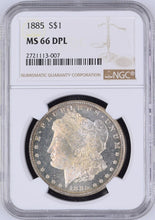 Load image into Gallery viewer, 1885-P Morgan Silver Dollar NGC MS66 DPL (DMPL) - Down The Block Mirrors &amp; Cameo
