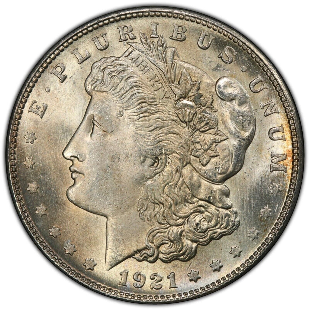 1921-S Morgan Silver Dollar PCGS MS65  -  -  Brilliant & White - Attractive Coin