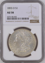 Load image into Gallery viewer, 1893-O Morgan Silver Dollar  ---  NGC AU58  --  A Beautiful Coin
