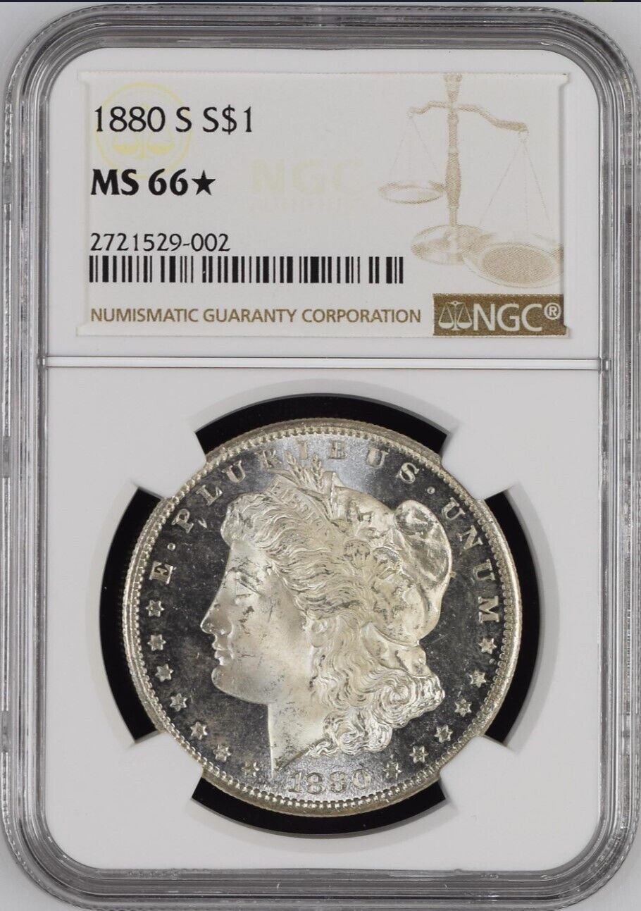 1880-S $1 Morgan Silver Dollar NGC MS66 - -  Blast White & Frosty Beauty