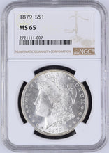 Load image into Gallery viewer, 1879-P $1 Morgan Silver Dollar NGC MS65  - -  Blast White Frosty Gem
