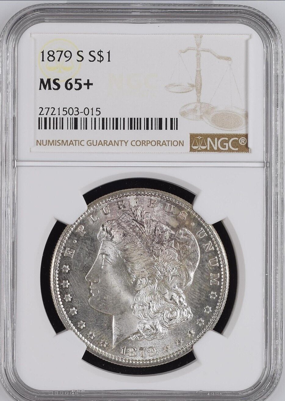 1879-S $1 Morgan Silver Dollar NGC MS65+ - - Frosty Gem