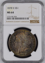 Load image into Gallery viewer, 1878-S $1 Morgan Dollar NGC MS64 - Evenly and Attractively Toned Gem
