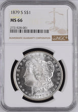 Load image into Gallery viewer, 1879-S $1 Morgan Silver Dollar NGC MS66 - - Beautiful Frosty Blast White Gem
