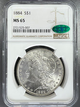 Load image into Gallery viewer, 1884-P Morgan Silver Dollar NGC MS65 (CAC)  Blast White and Nice Frosted Devices
