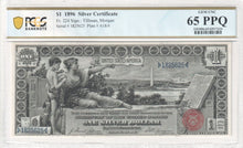 Load image into Gallery viewer, 1896 $1 Silver Certificate Educational Series Fr224 PCGS Banknote 65 PPQ Gem Unc
