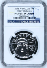 Load image into Gallery viewer, 2015 W $100 Platinum Eagle 1 Oz. NGC PF70 Ultra Cameo First Strike Scarce Coin
