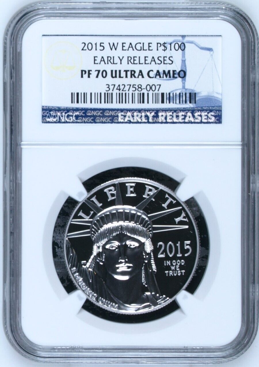 2015 W $100 Platinum Eagle 1 Oz. NGC PF70 Ultra Cameo First Strike Scarce Coin