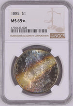 Load image into Gallery viewer, 1885-P Morgan Dollar -- The Lightening Bolt Toned Magnificent Gem NGC MS65* 🌟
