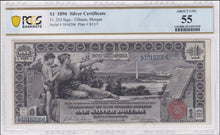 Load image into Gallery viewer, 1896 $1 Silver Certificate FR 224 -- PCGS Banknote AU 55 -- Appears UNC
