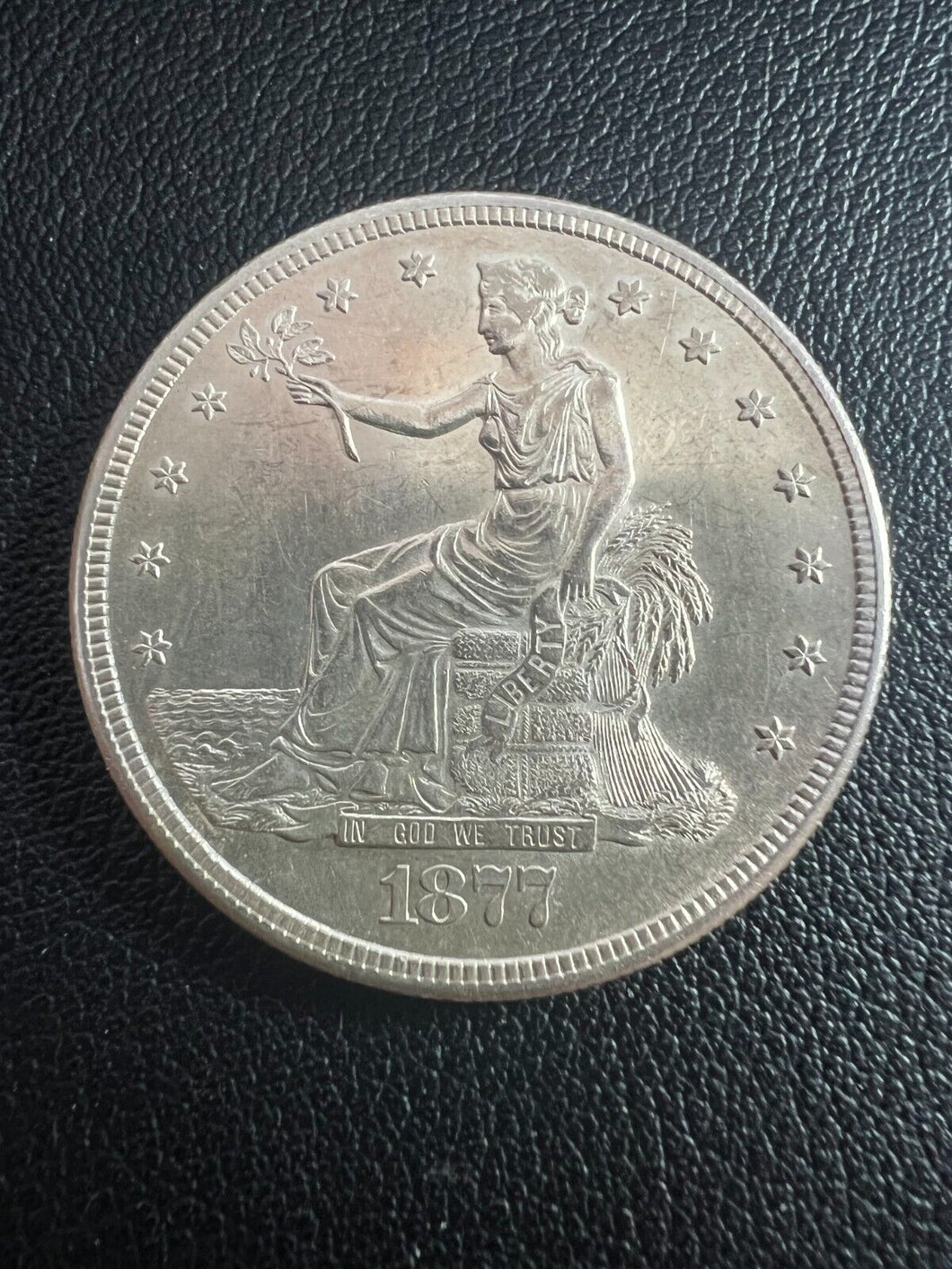 1877-S Trade Silver Dollar -- RAW BU