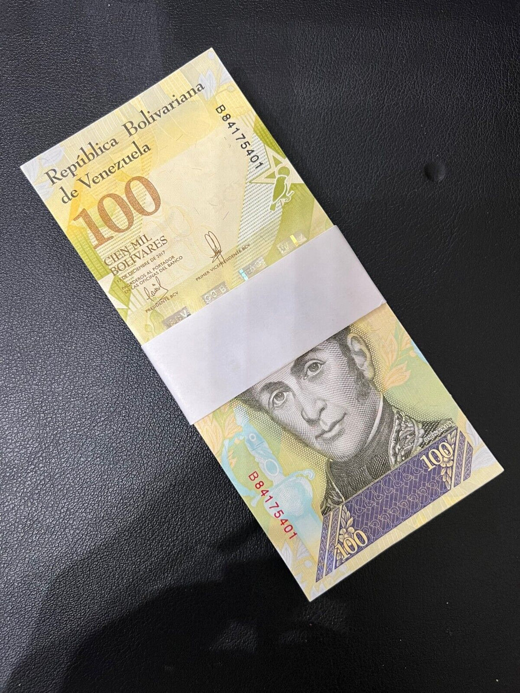 Venezuela 100 Mil (100000) Bolivar - 2017 - Pack Of 100 UNCIRCULATED Banknotes