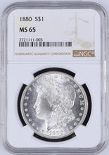 Load image into Gallery viewer, 1880-P $1 Morgan Silver Dollar NGC MS65 - Blast White &amp; Frosty Beautiful Coin
