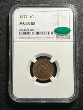 Load image into Gallery viewer, 1877 1¢ Indian Head Cent NGC MS63 RB &amp; CAC - Key to the Series! SUPER COIN!
