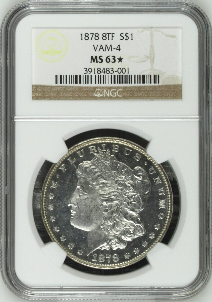 1878 8TF $1 Morgan Silver Dollar NGC MS63 STAR 🌟 - Nice Frosty White Gem