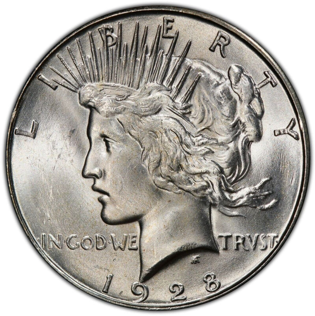 1928-S Peace Dollar PCGS MS64 -  Lustrous & Blast White Gem -- An Exceptional Coin