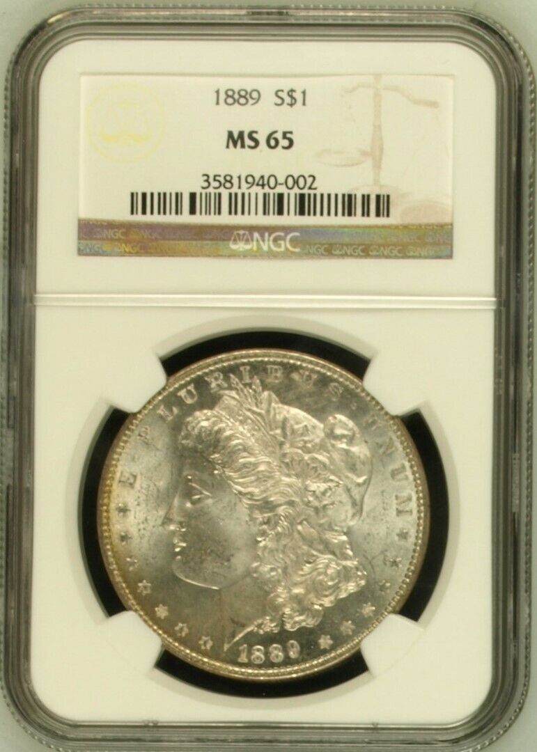 1889-P Morgan Silver Dollar NGC MS65  -  -  Blast White & Frosty