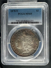 Load image into Gallery viewer, 1878-S $1 Morgan Dollar PCGS MS65 - Pretty Peripheral Toning
