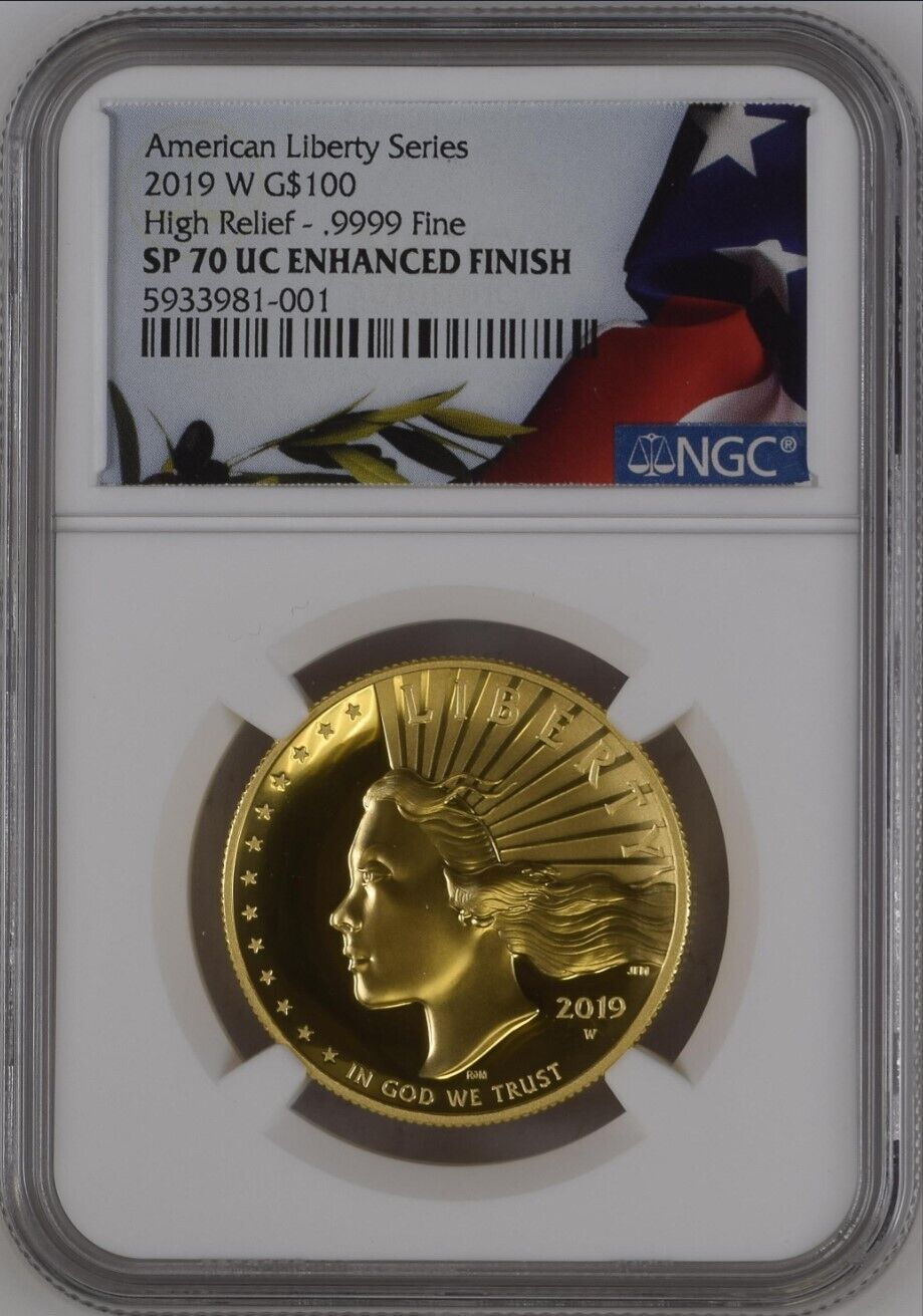 2019-W $100 Liberty High Relief Gold NGC SP70 Ultra Cameo Enhanced FInish