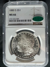 Load image into Gallery viewer, 1880-S $1 Morgan Silver Dollar NGC MS66 (CAC) - -  Blast White &amp; Frosty Beauty
