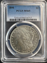 Load image into Gallery viewer, 1898-P Morgan Silver Dollar PCGS MS65 - - Frosty &amp; Blast White
