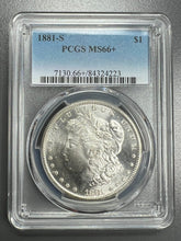 Load image into Gallery viewer, 1881-S Morgan Silver Dollar PCGS MS66+ Fabulous Coin, Blast White and Frosty
