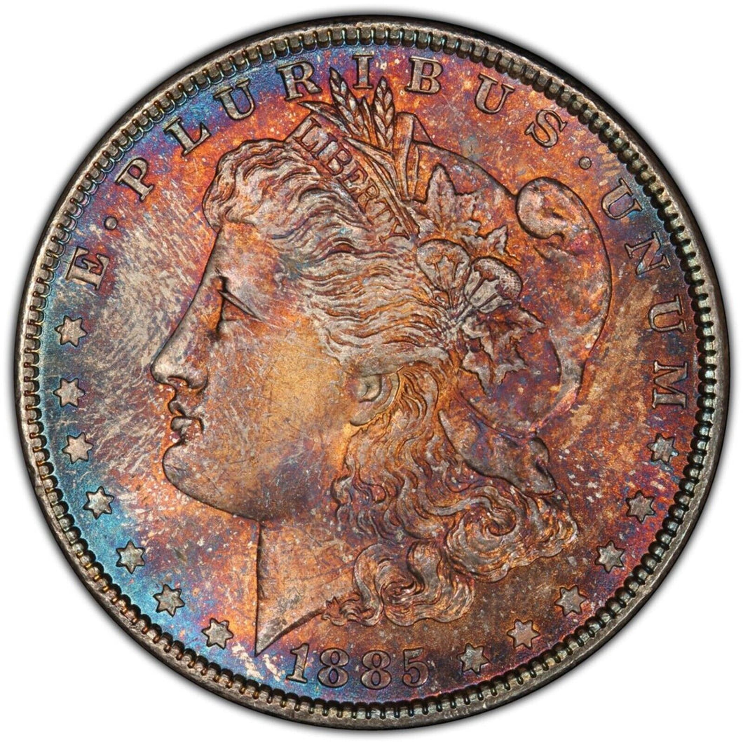1885-P Morgan Silver Dollar PCGS MS66  -  -  A Fireball of Toned Beauty