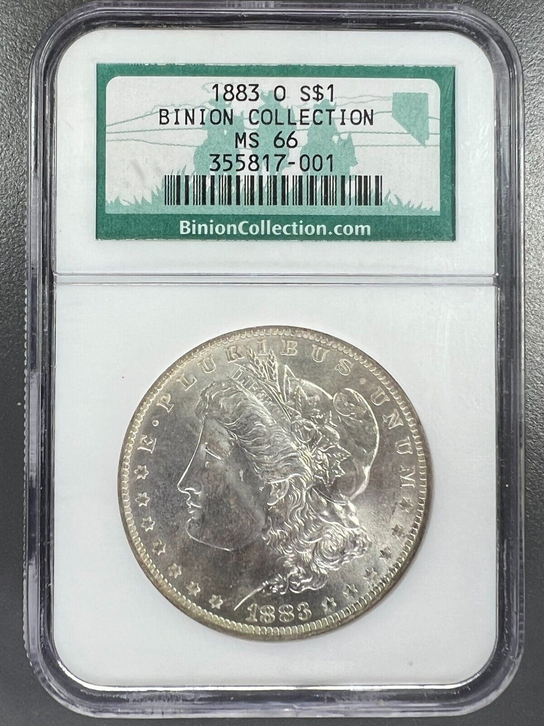 1883-O Morgan Silver Dollar NGC MS66 - - Binion Collection White & Frosty
