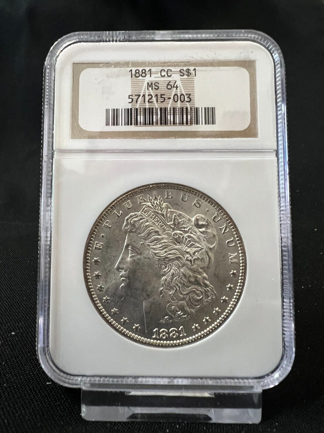1881-CC $1 Morgan Silver Dollar NGC MS64  Fully Struck & Frosty Blast White Gem