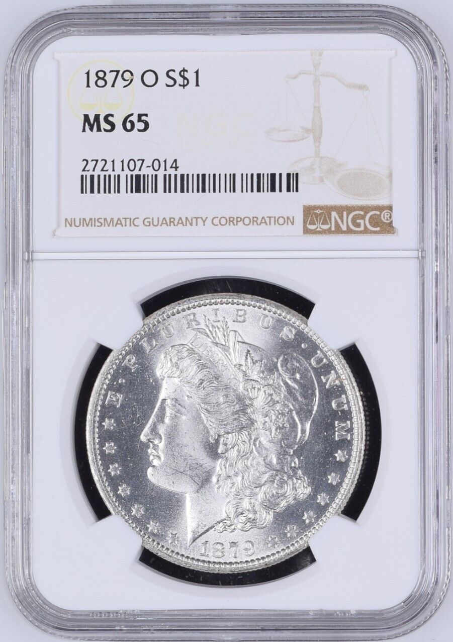 1879-O $1 Morgan Silver Dollar NGC MS65  - -  Blast White Frosty Gem