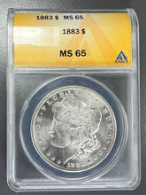 Load image into Gallery viewer, 1883-P Morgan Silver Dollar ANACS MS65 - Blast White &amp; Frosty
