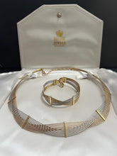 Load image into Gallery viewer, Unique and attractive 14K Necklace &amp; Bracelet Yellow &amp; White Gold Mesh
