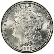 Load image into Gallery viewer, 1886-P Morgan Silver Dollar PCGS MS66  -  Well Struck and Blast White Satin Gem
