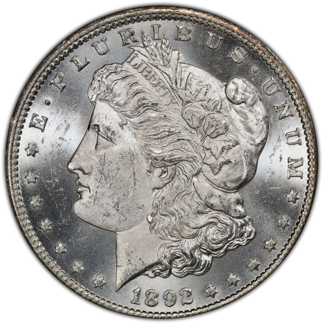 1892-CC $1 Morgan Silver Dollar PCGS MS62 -- Blast White with Frosty Devices