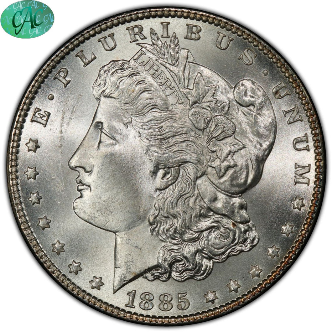 1885-P Morgan Silver Dollar PCGS MS65 (CAC)  -  -  Blast White