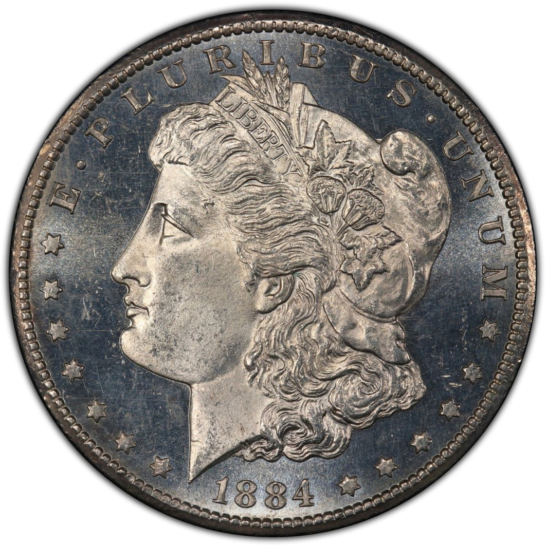 1884-CC $1 Morgan Silver Dollar PCGS MS64 PL - Blast White with Frosty Devices