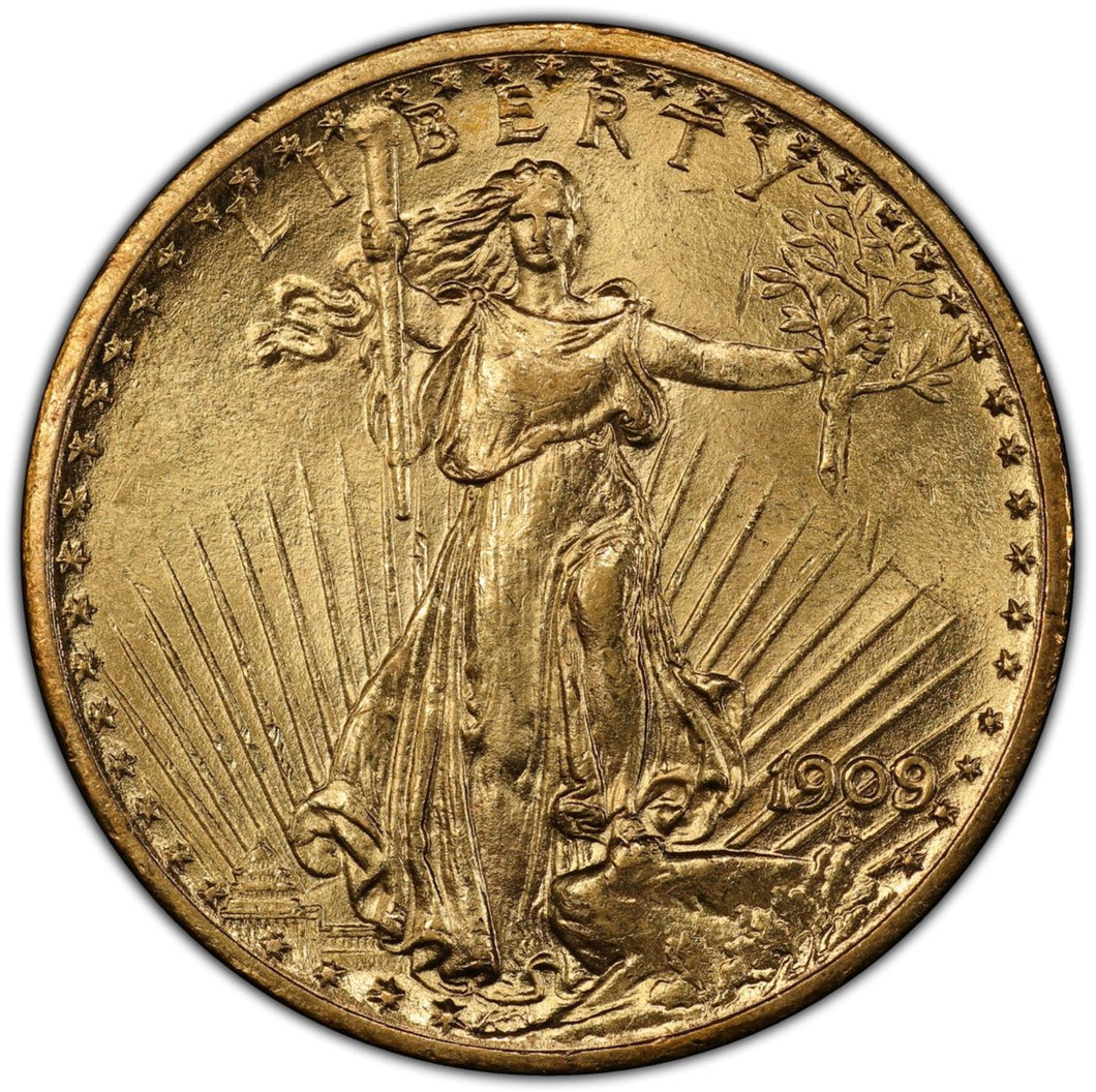 1909/8 $20 St Gaudens Gold -- PCGS MS64 - Nice PQ Coin - RARE Coin!