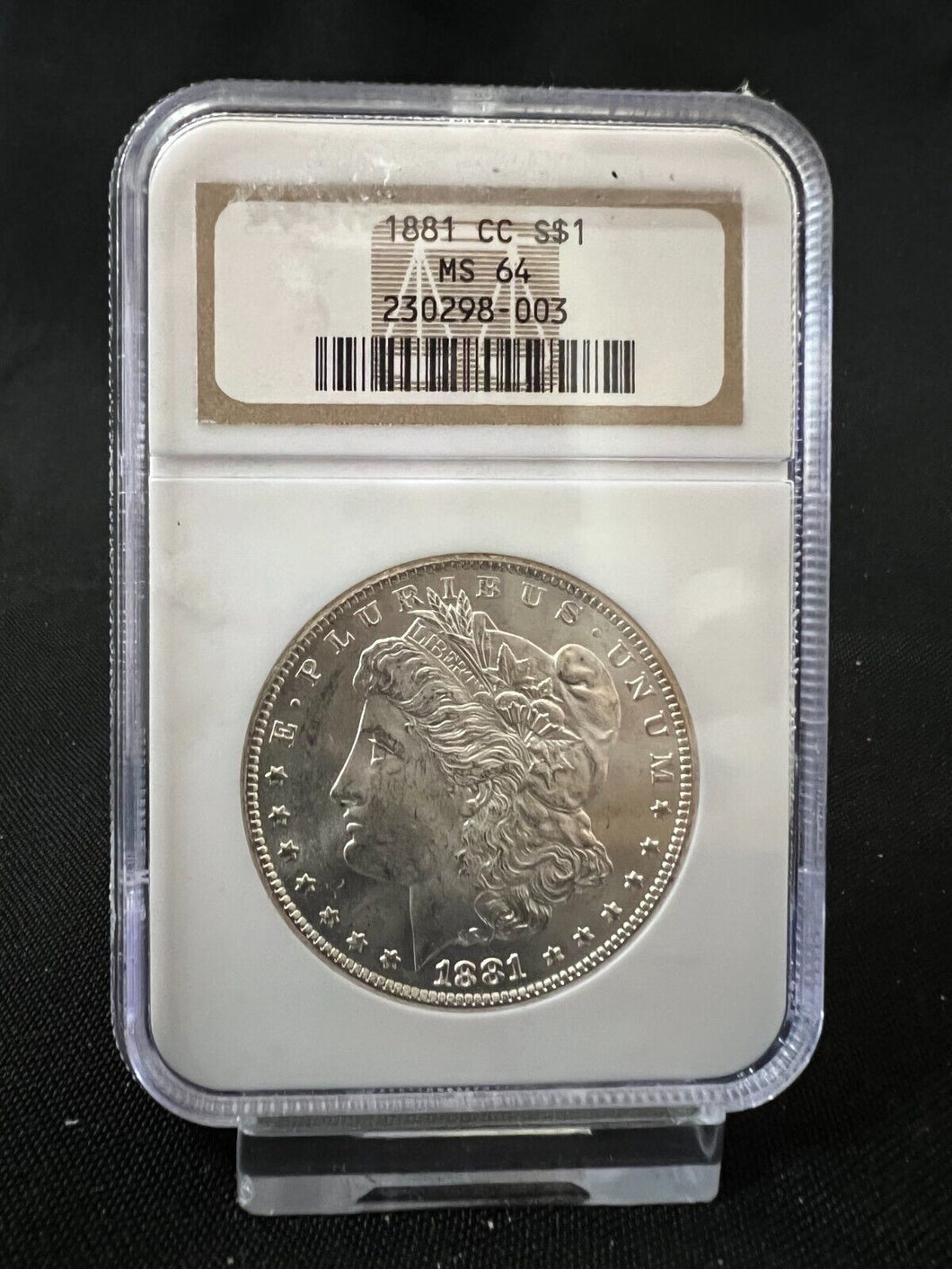 1881-CC $1 Morgan Silver Dollar NGC MS64 Fully Struck Very Frosty Blast White