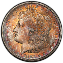 Load image into Gallery viewer, 1881-S Morgan Dollar PCGS MS66  - -  Orange and Magenta Fireball Beauty
